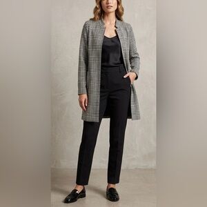 Carolina Belle Plaid Longline coat Blazer in Black and Gray